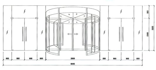 手动旋转门丨电动旋转门丨弧形感应门丨两翼三翼弧形