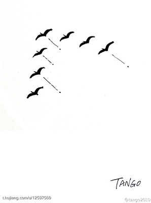 人字形大雁简笔画