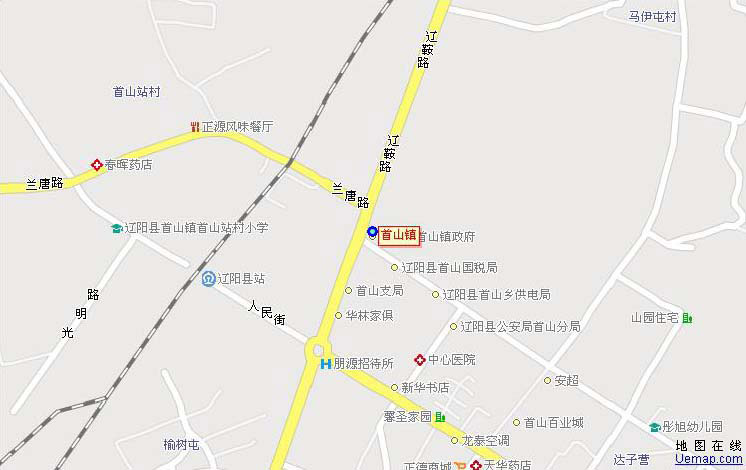 中国辽宁省辽阳市辽阳县首山镇地图(卫星地图)图片