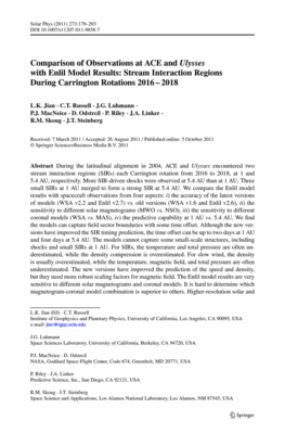 Comparison of Observations at ACE and Ulyss Comparison of Observations at ACE and Ulyss