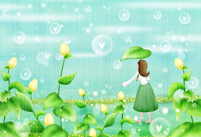 下雨天卡通图片